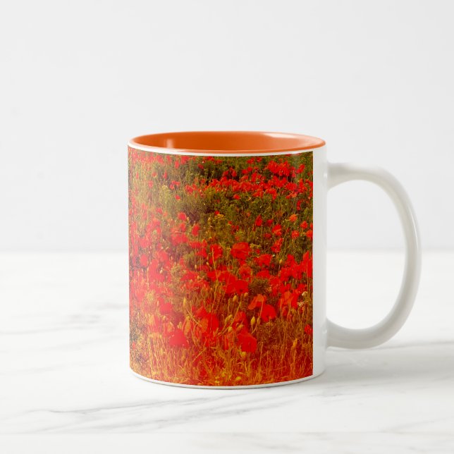 Gedenkmohnblumen Zweifarbige Tasse (Rechts)