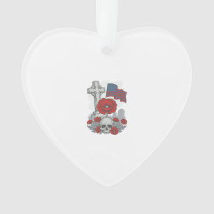 Gedenkmohnflaggenkreuz Vintage Gravur Vektor Ornament