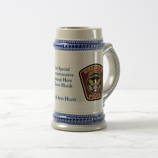 Gedenkname Datum Erinnerungs Stein Krug Bierglas (VorderseiteRechts)