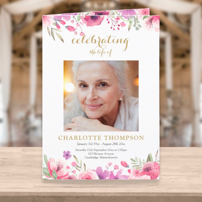 Gedenkorden zur Beerdigung: florales Foto Programm (Von Creator hochgeladen)