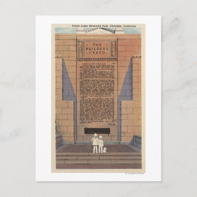 Gedenkpark auf dem Waldrasen, Credo des Bauers Postkarte (Vorderseite)