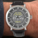 Gedenkprämie Armbanduhr<br><div class="desc">Verleihschein eines Unternehmens oder einer Organisation. Anerkennung des Engagements und des langjährigen Dienstes eines Mitarbeiters.</div>