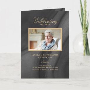 Gedenkprogramm für Schwarz-Gold-Kalligrafie Karte