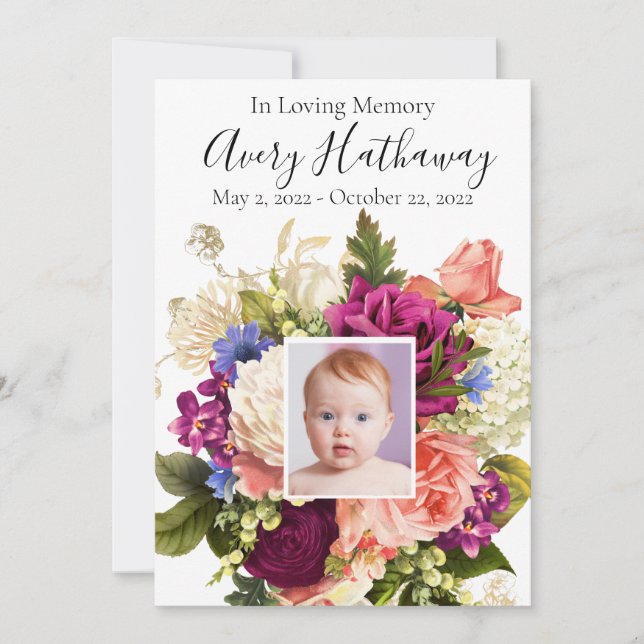 Gedenkprogramm zur Beerdigung der Lila Orchidee du Einladung (Vorderseite)