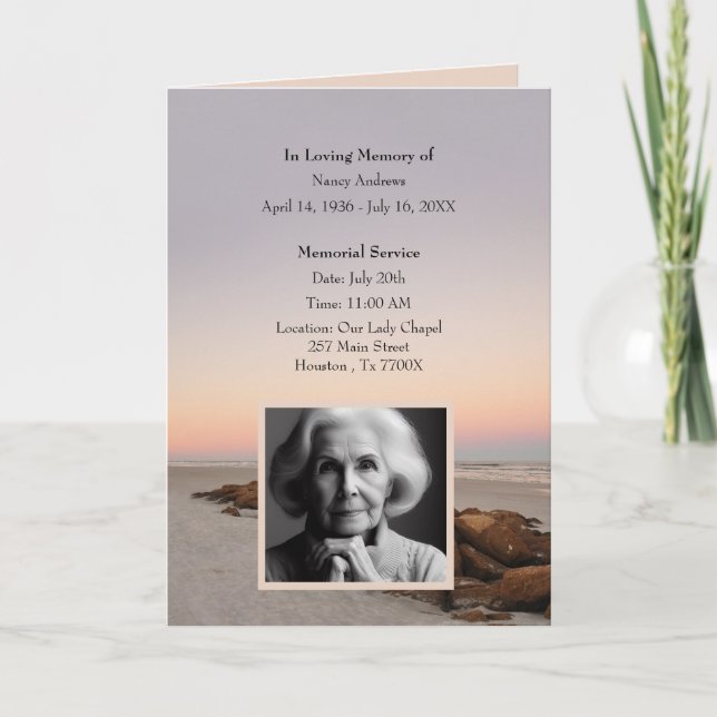 Gedenkprogramm zur Beerdigung des Strandes Programm (Vorderseite)