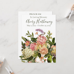 Gedenkprogramm zur Beerdigung durch die Blüte Einladung