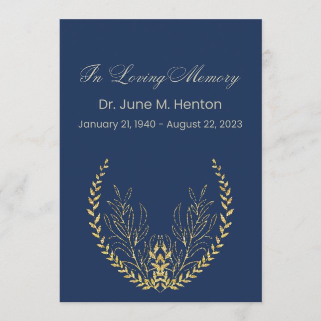 Gedenkprogramm zur Beerdigung von Ölsaaten der Mar Programm (Vorderseite)