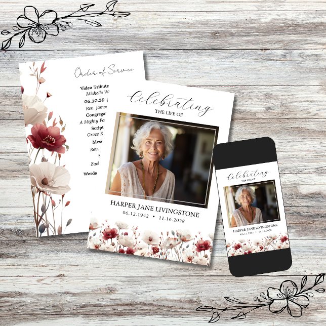 Gedenkprogramm zur Beerdigung von Pink und Weißmoh Einladung (Von Creator hochgeladen)