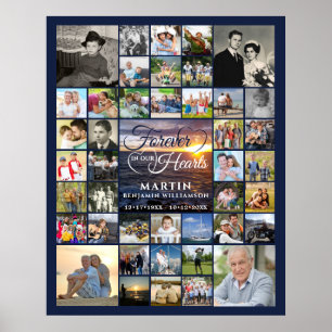 Gedenksonne 42 Fotos IN UNSEREN HERZEN FÜR IMMER Poster