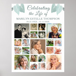 Gedenkstätte 21 Fotocollage Botanisches Herz Blätt Poster