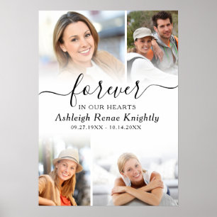 Gedenkstätte 4 Fotos Für immer in unseren Herzen S Poster