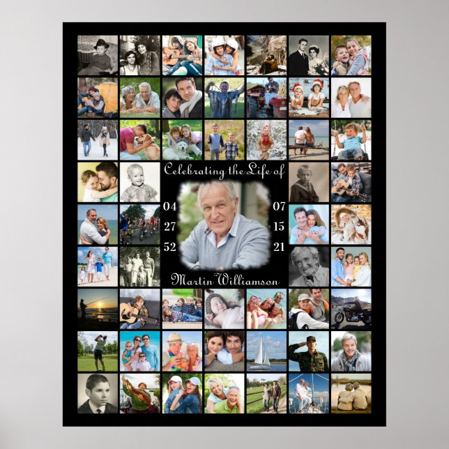 Gedenkstätte 55 ZUM Gedenken an das Leben von Foto Poster (Vorne)