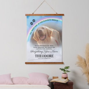 Gedenkstätte der Hunde-Rainbow-Brücke Wandteppich Mit Holzrahmen