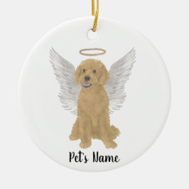 Gedenkstätte des Red Golden Apricot Doodle Beileid Keramik Ornament