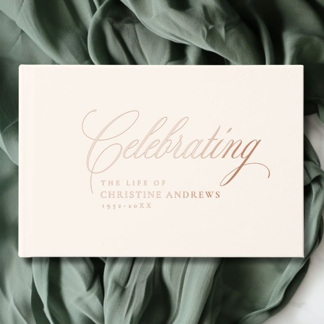 Gedenkstätte "Feiern des Lebens" Foil, Beige Gästebuch (Memorial "Celebrating the life of" Foil, Beige Foil Guest Book)