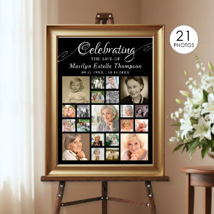 Gedenkstätte FEIERN DES LEBENS VON 21 Foto Schwarz Poster