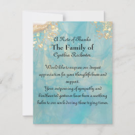 Gedenkstätte für Abstrakten Marmor in elegantem Bl Dankeskarte