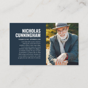 Gedenkstätte für die Trauerfeier in der Erinnerung Visitenkarte