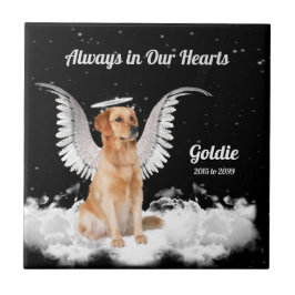 Gedenkstätte für Golden Retriever Angel Dog Fliese
