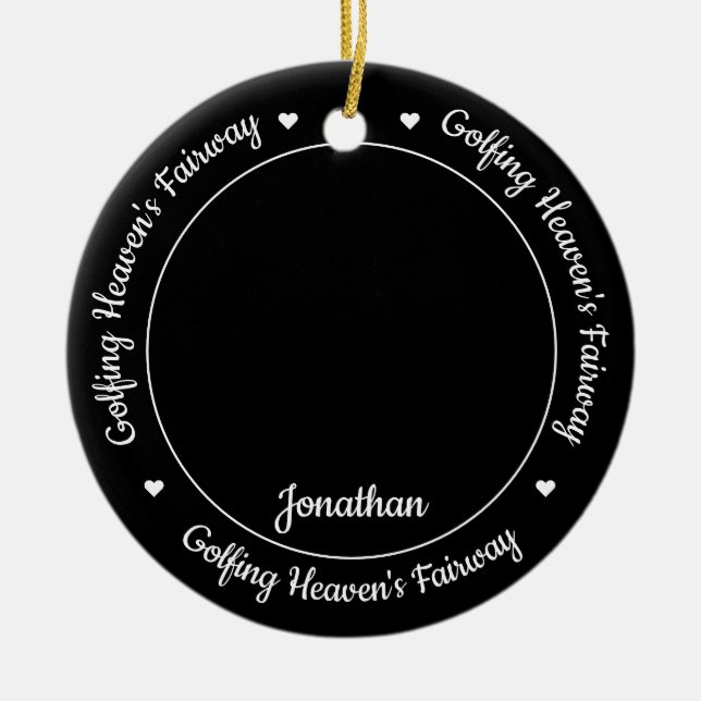 Gedenkstätte für Golfspieler Paradies Golfer Foto Keramik Ornament (Vorne)