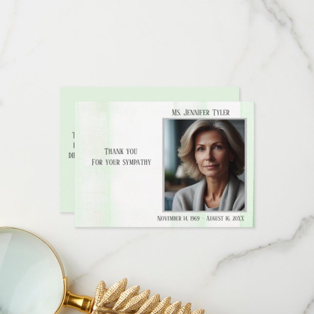 Gedenkstätte für grüne Beerdigung aus der Familie Dankeskarte (Vorderseite/Rückseite Beispiel)