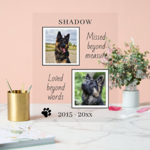 Gedenkstätte für Haustiere außerhalb des Fotos Mes Acrylschild