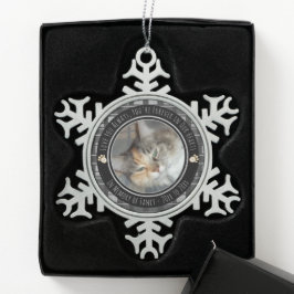 Gedenkstätte für Haustiere: Ein Foto Schneeflocken Zinn-Ornament