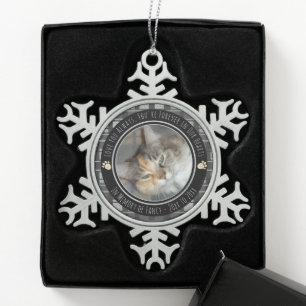 Gedenkstätte für Haustiere: Ein Foto Schneeflocken Zinn-Ornament