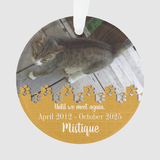 Gedenkstätte für Haustiere Geliebter Keepake Ornament (Vorderseite)