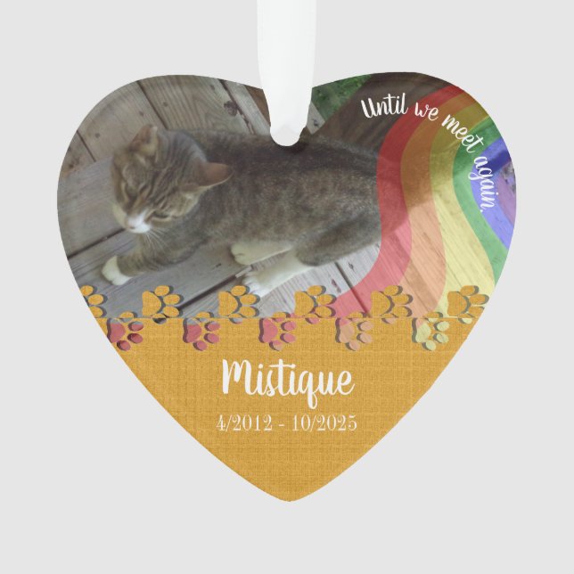 Gedenkstätte für Haustiere Geliebter Keepake Ornament (Vorderseite)