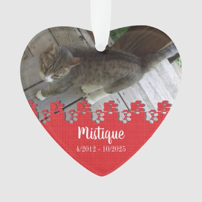 Gedenkstätte für Haustiere Geliebter Keepake Ornament (Vorderseite)