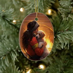 Gedenkstätte für Haustiere, Mama Papillon Hund Keramik Ornament