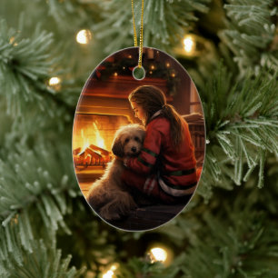 Gedenkstätte für Haustiere, Mama Papillon Hund Keramik Ornament