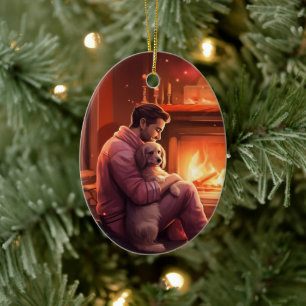 Gedenkstätte für Haustiere, Mama Papillon Hund Keramik Ornament