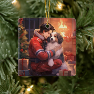 Gedenkstätte für Haustiere, Mama Papillon Hund Keramikornament