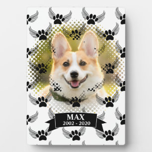 Gedenkstätte für Hunde in Schwarz und Weiß Fotoplatte