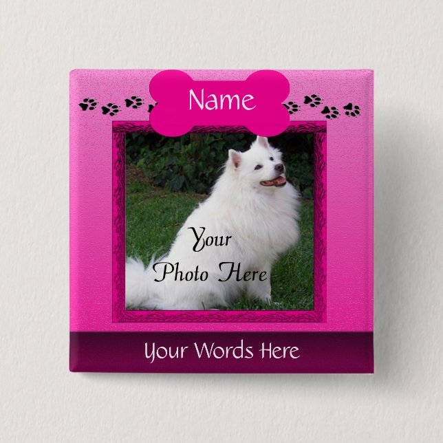 Gedenkstätte für Hunde oder Katzen Button (Vorderseite)