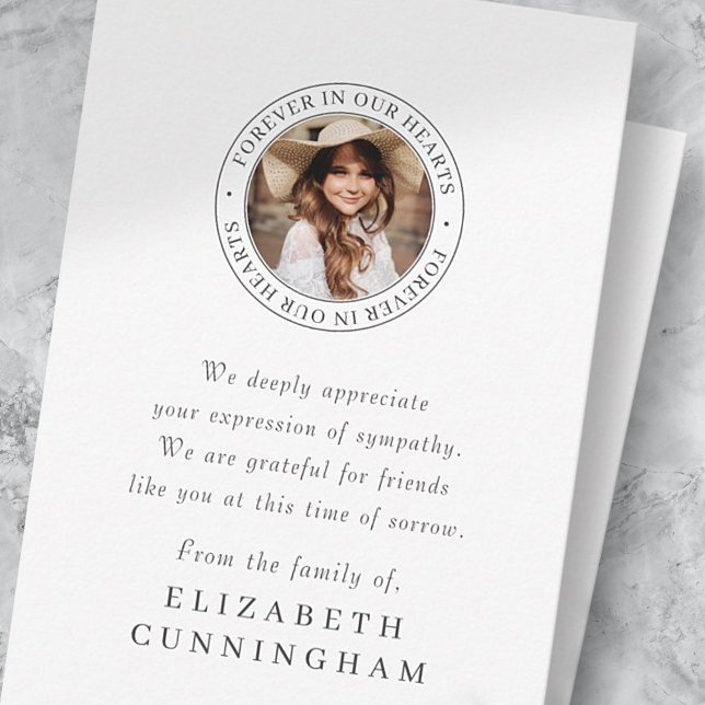 Gedenkstätte für immer in unserem Herzen Elegantes Dankeskarte (Von Creator hochgeladen)