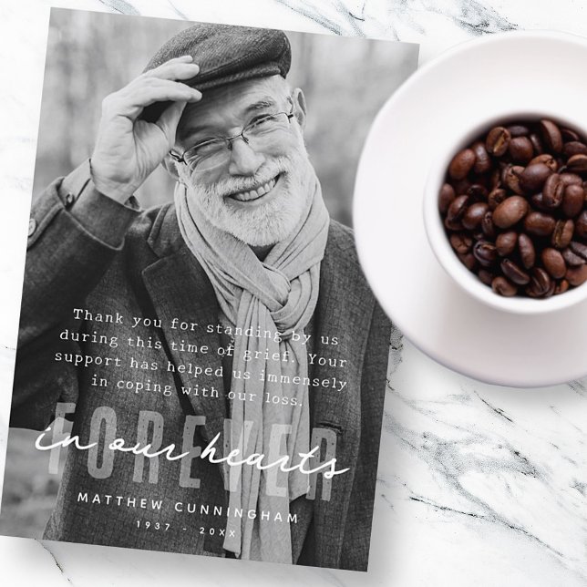 Gedenkstätte für immer in unserem Herzen Modernes  Dankeskarte (Von Creator hochgeladen)