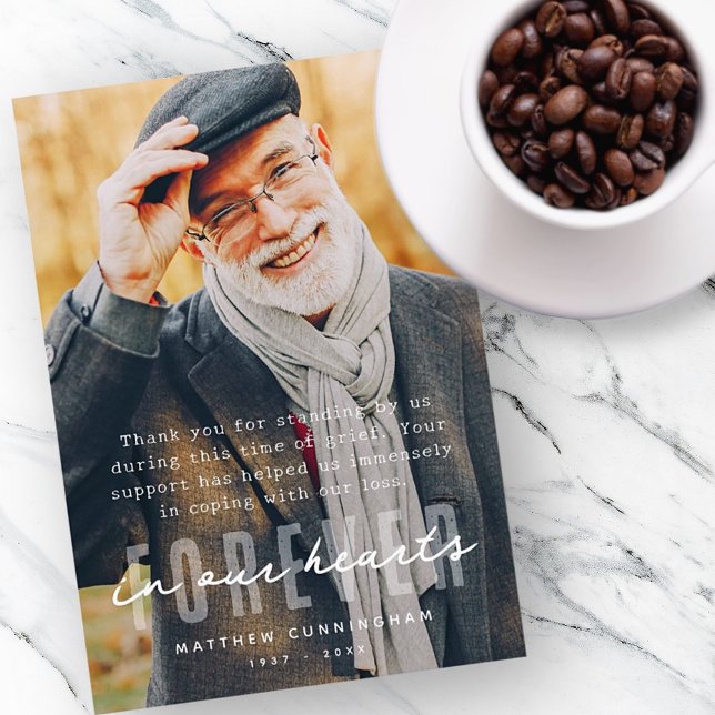 Gedenkstätte für immer in unserem Herzen Modernes  Dankeskarte (Von Creator hochgeladen)