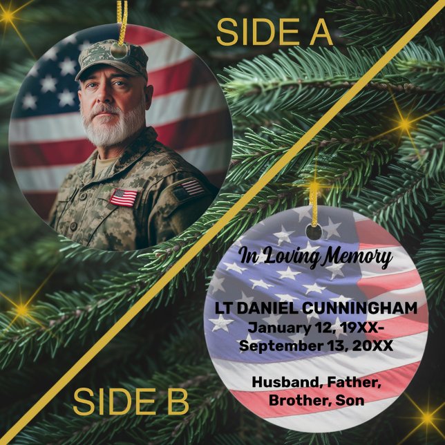 Gedenkstätte für Militärveteranen - Foto und Text Keramik Ornament (Von Creator hochgeladen)