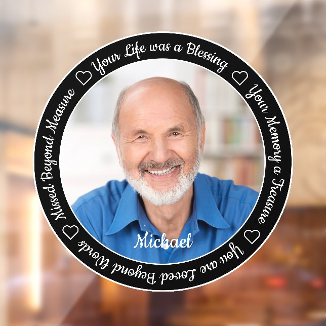 Gedenkstätte für personalisiertes Foto Fensteraufkleber (Blatt 2)