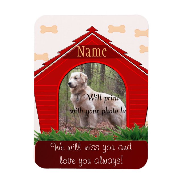 Gedenkstätte für persönliche Hunde - Red Dog House Magnet (Vertikal)