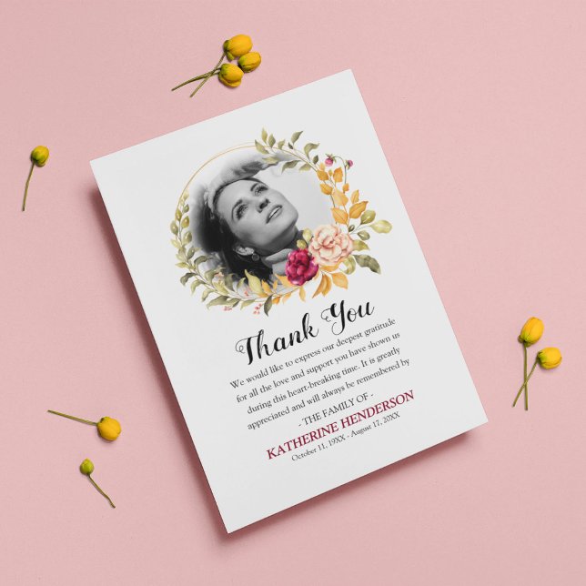 Gedenkstätte für Rose Wreath Foto Beileid Dankeskarte (Von Creator hochgeladen)