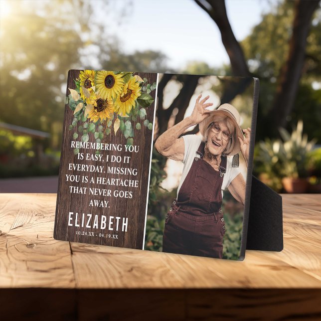 Gedenkstätte für rustikale Sonnenblumen | Familiär Fotoplatte (Von Creator hochgeladen)