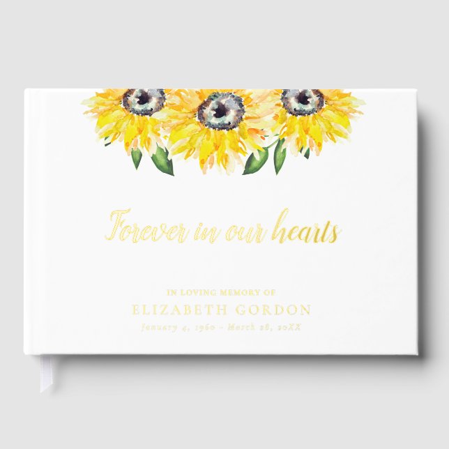 Gedenkstätte für Sonnenblumen in unserem Herzen Gästebuch (Vorderseite)