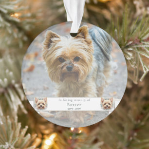 Gedenkstätte für Wasserfarben Yorkie und Blumenrea Ornament