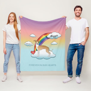 Gedenkstätte für Windhund-Rainbow Fleecedecke