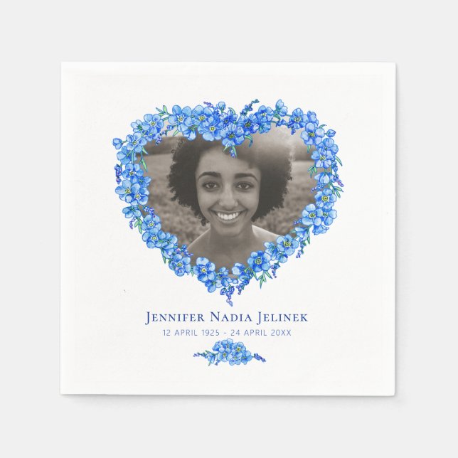 Gedenkstätte geweckt Foto vergessene-me-nots Serviette (Vorderseite)