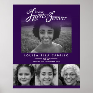 Gedenkstätte im Herzen Fotos Beerdigung lila weiß Poster